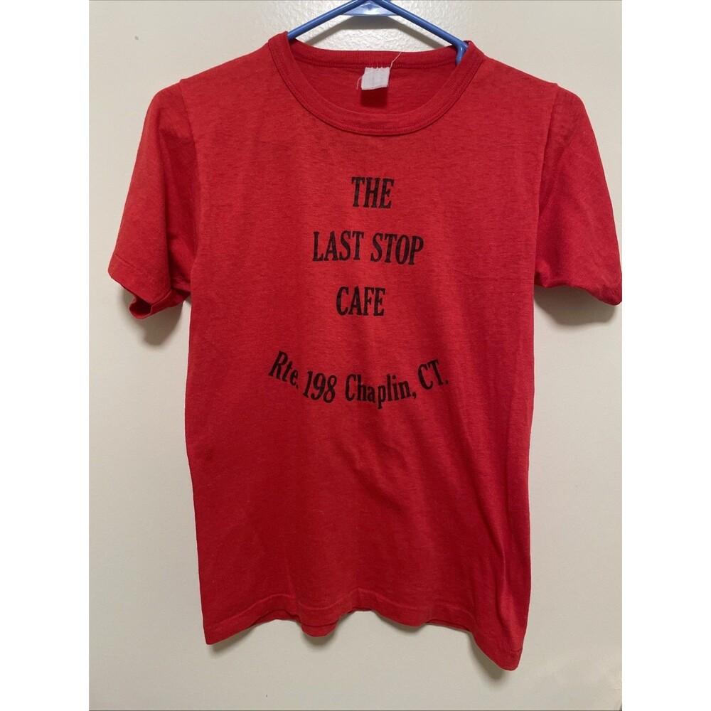 Vintage 80s Last Stop Cafe Shirt Single Stitch T-Shirt Chaplin CT Bar Lounge S